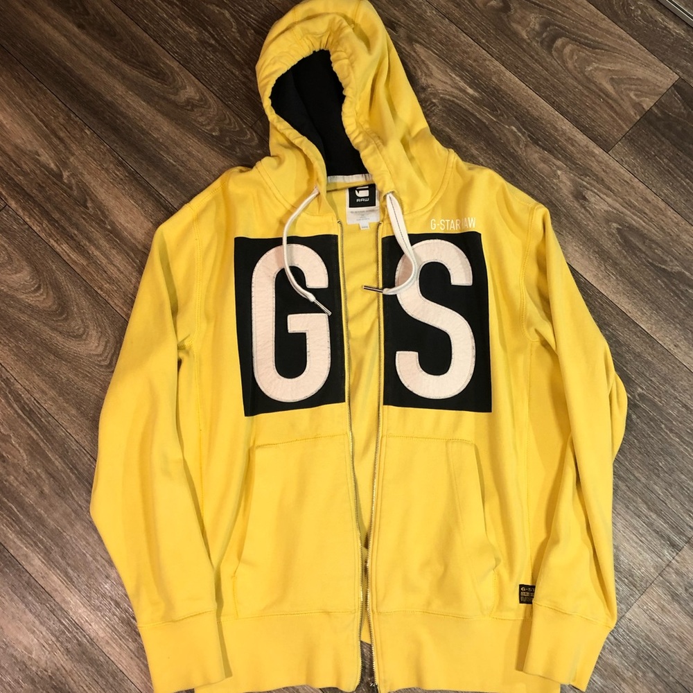 Mens G Star Raw Yellow Hood sweat shirt XXXL 3XL